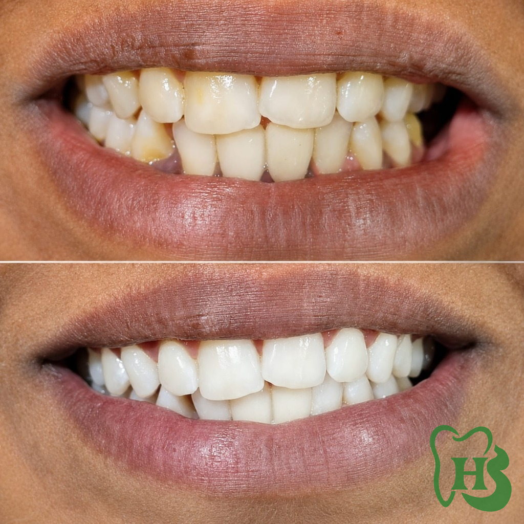 Professional Teeth Whitening before and after smile makeover